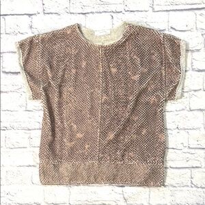 ZARA W&B Collection Textured Boxy Tee Shirt Short Sleeve Two Tone Size Medium